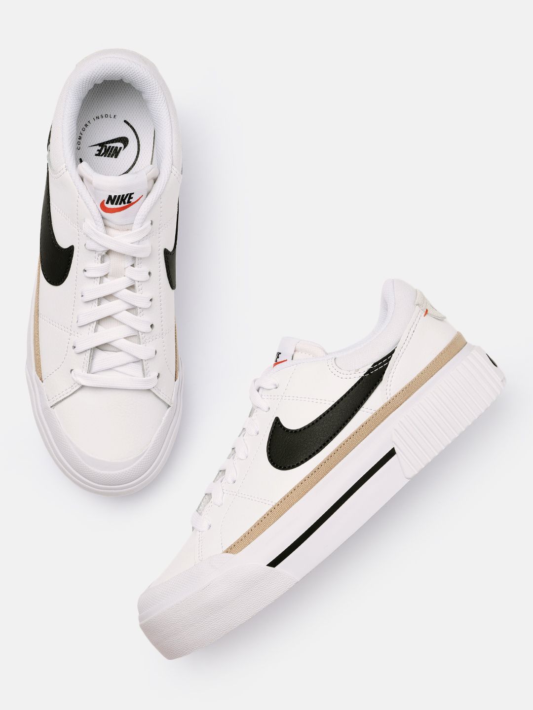 Nike Women White Court Legacy Leather Sneakers Price in India