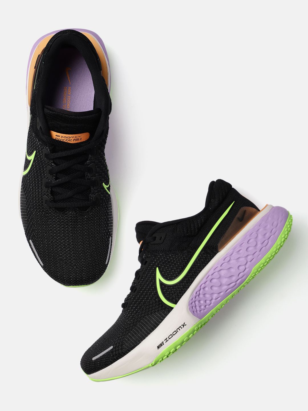 Nike Men Black ZOOMX INVINCIBLE Flyknit 2 Running Shoes