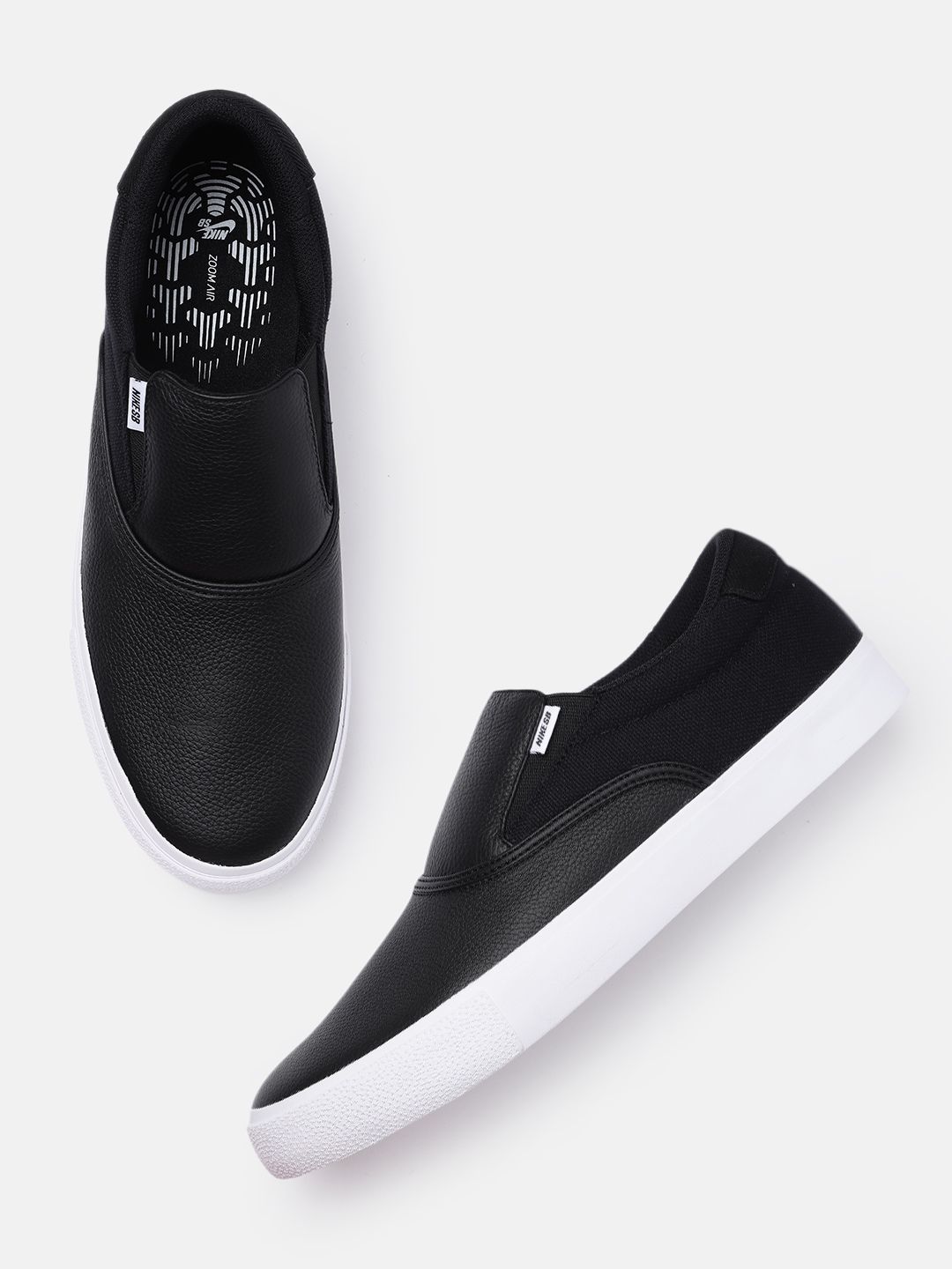 Nike Unisex Black ZOOM VERONA Slip On Leather Skateboarding Shoes Price in India