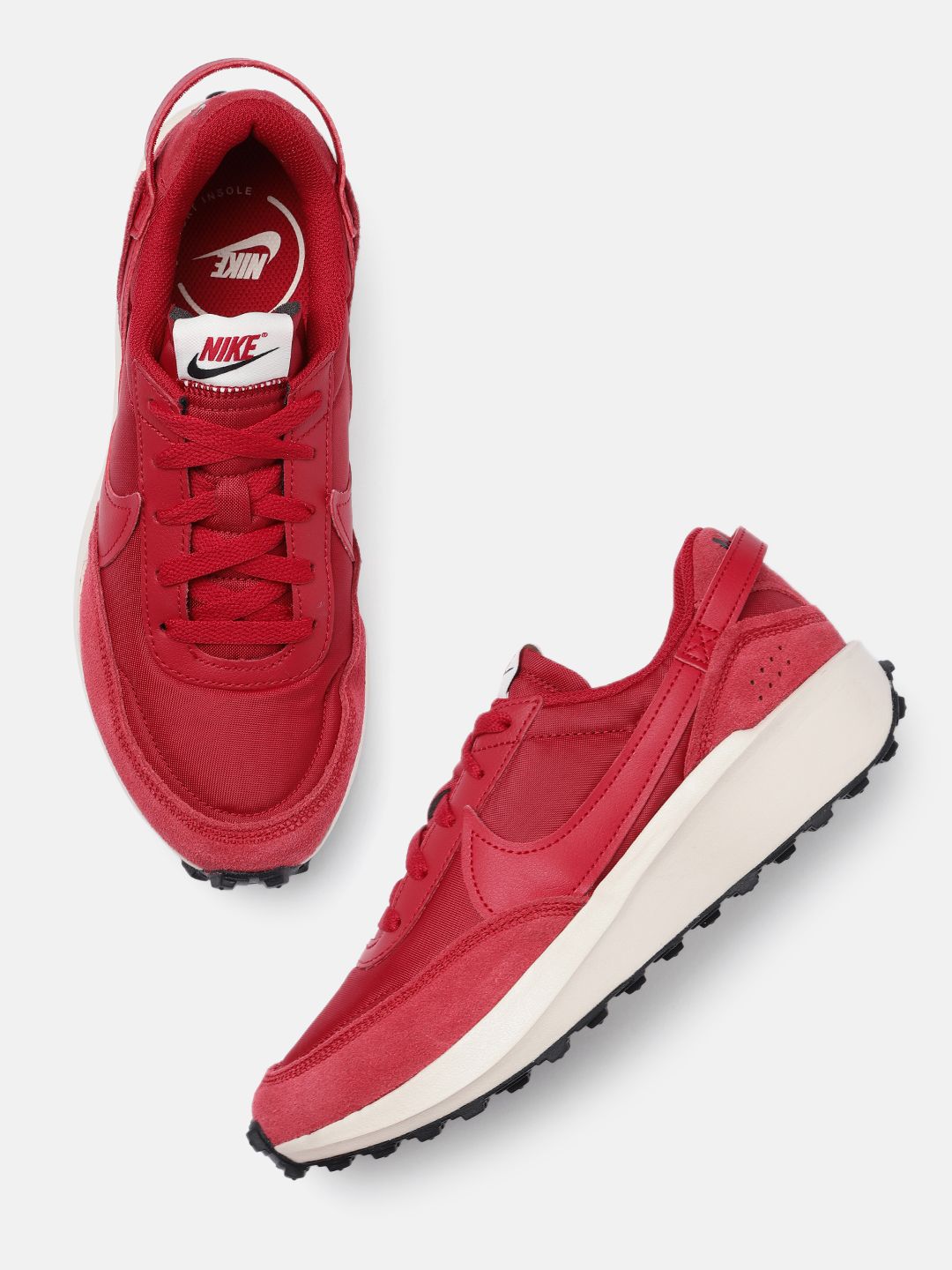 Nike Women Red Waffle Debut Leather Sneakers Price in India