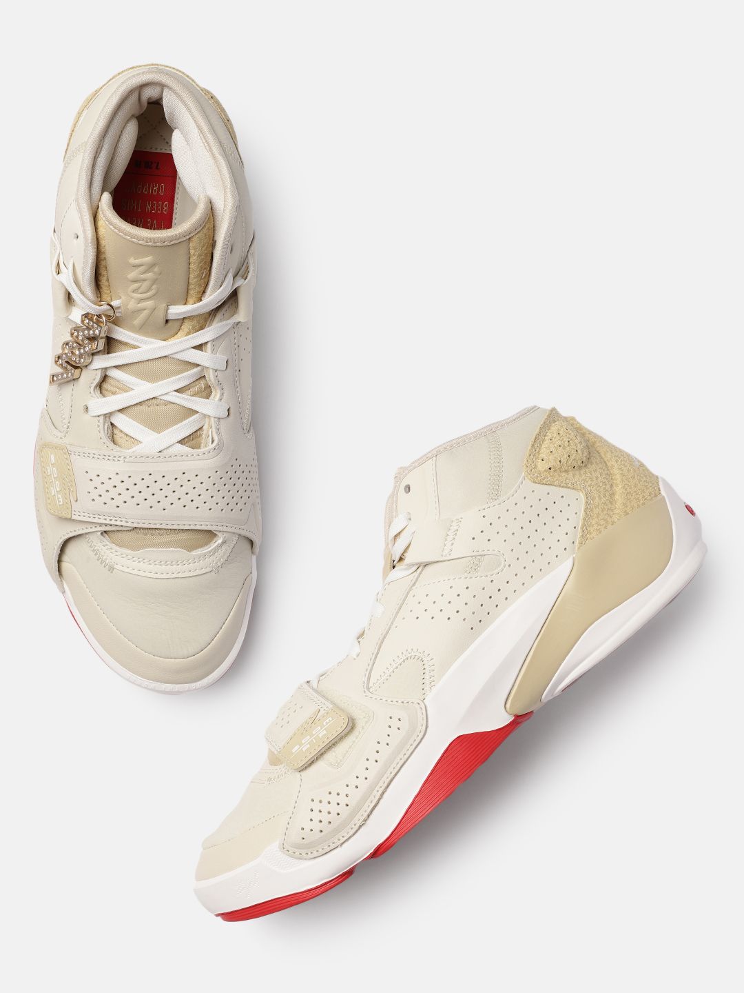 Buy Nike Men Beige JORDAN ZION 2 PF Leather Mid-Top Basketball