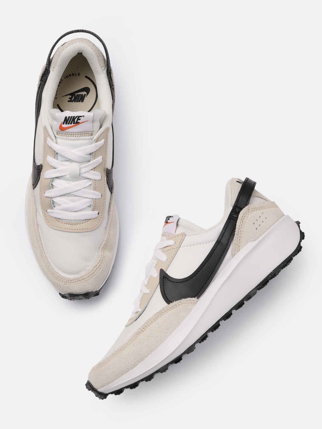 Nike Women Off White Waffle Debut Leather Sneakers Price in India