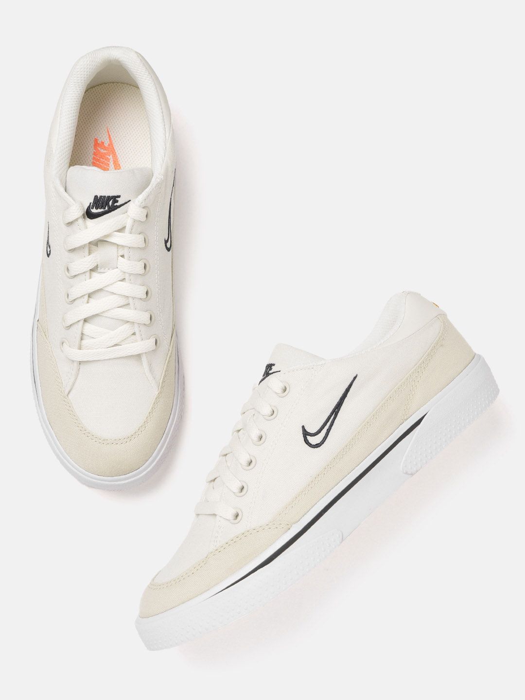 Nike Women Off White Solid Sneakers Price in India