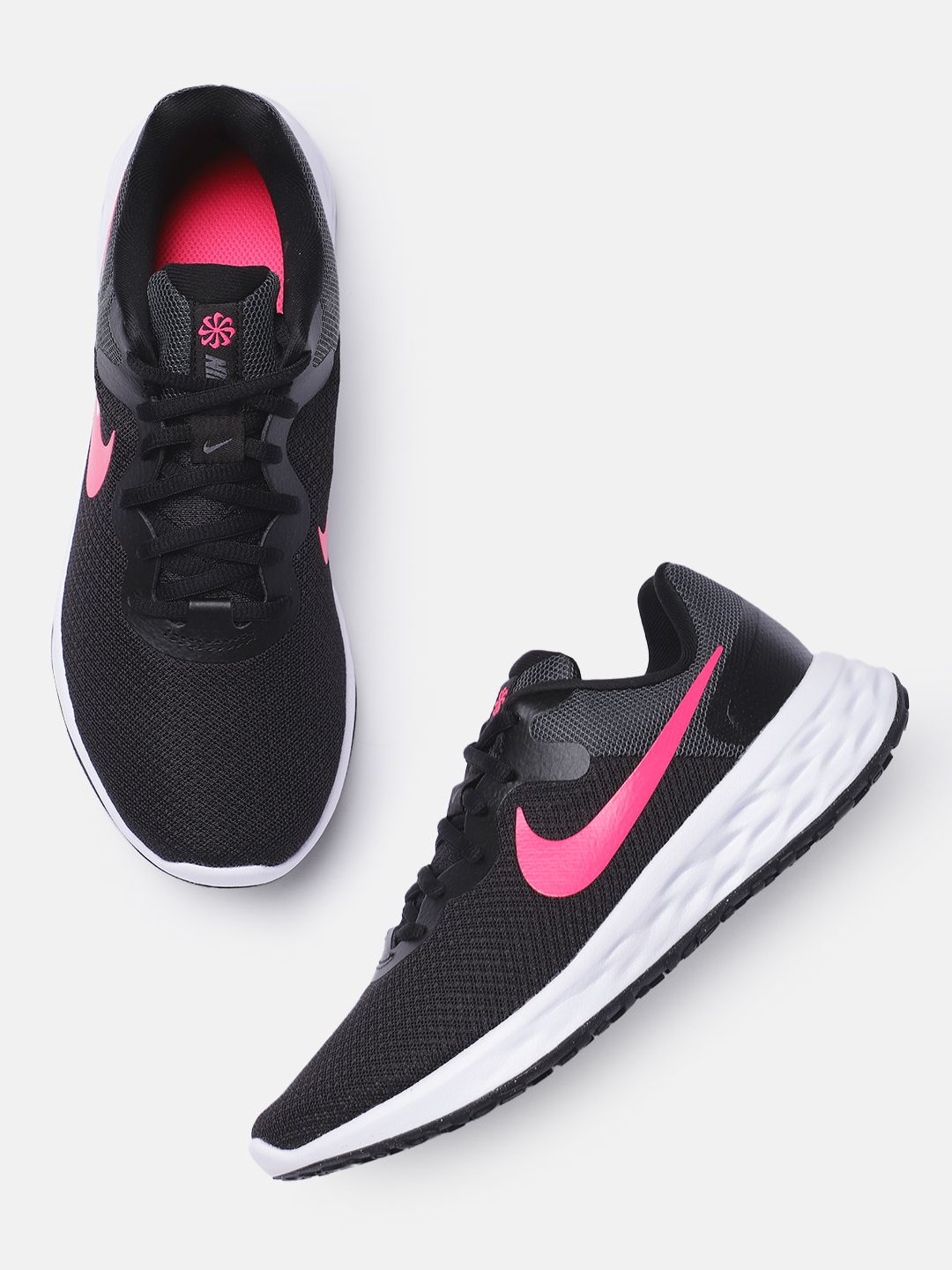 Nike Women Black Solid Revolution 6 Next Nature Road Running Shoes Price in India