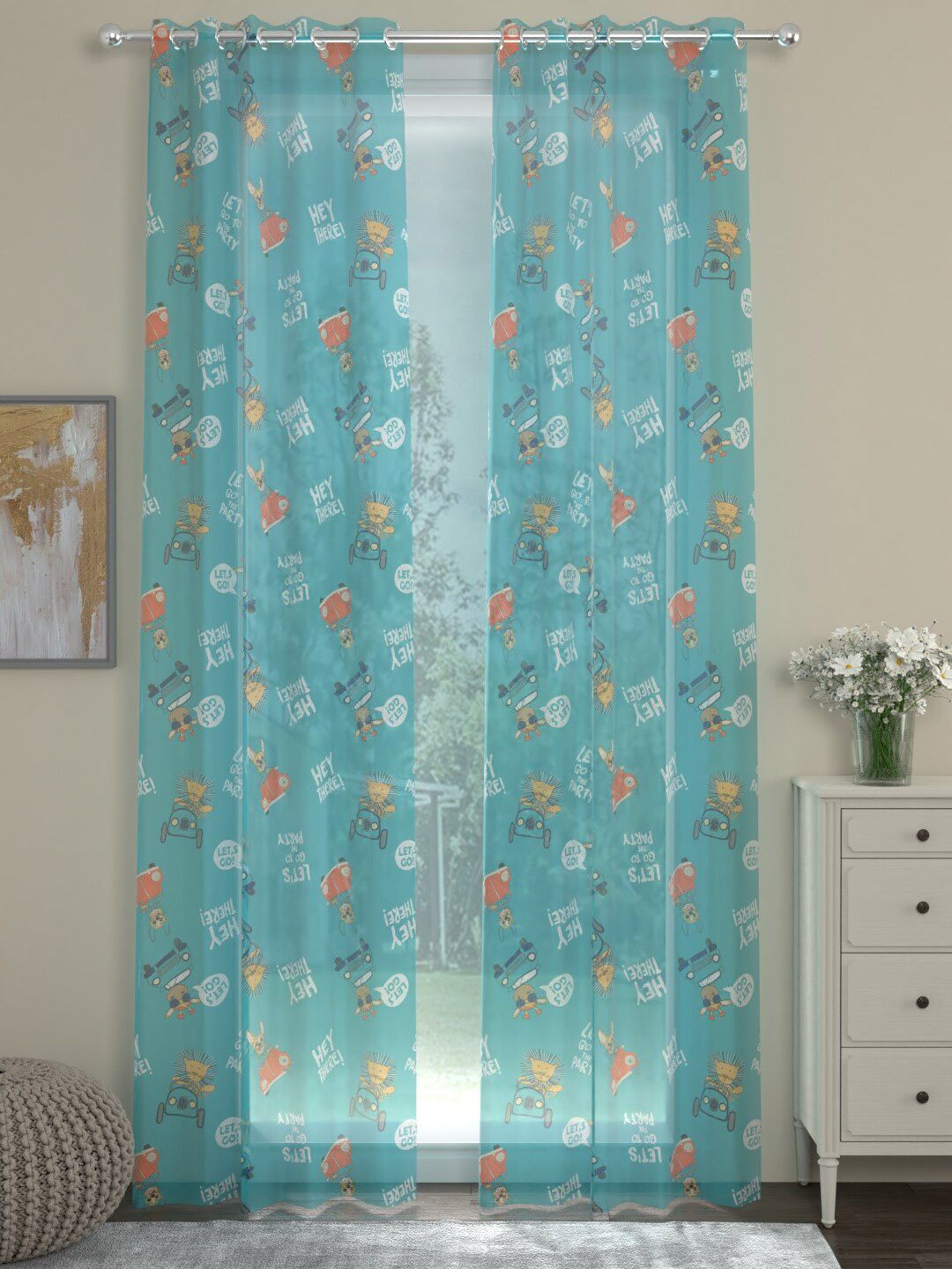 ROSARA HOME Unisex Blue Curtains and Sheers Price in India