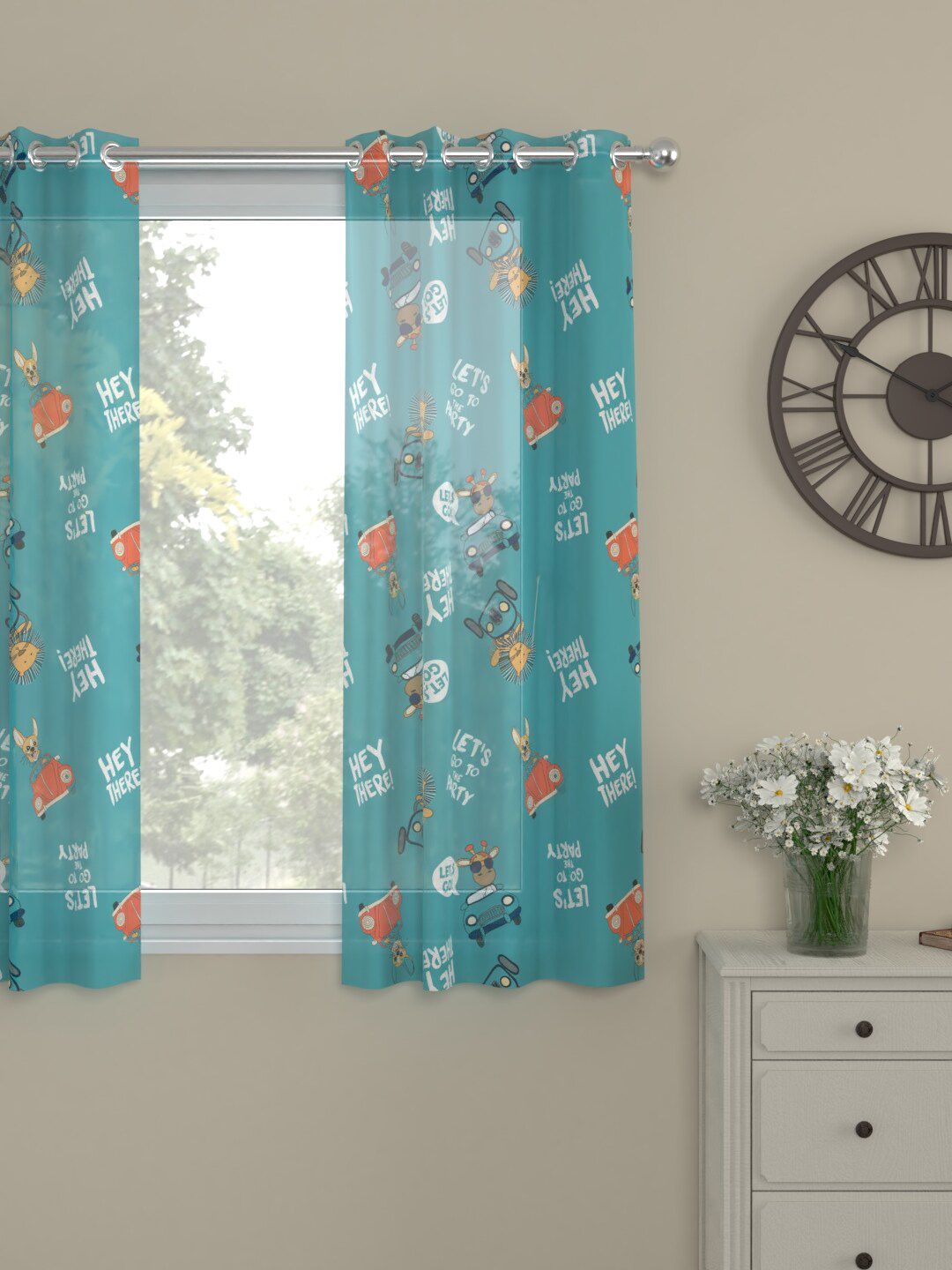 ROSARA HOME Unisex Blue Curtains and Sheers Price in India