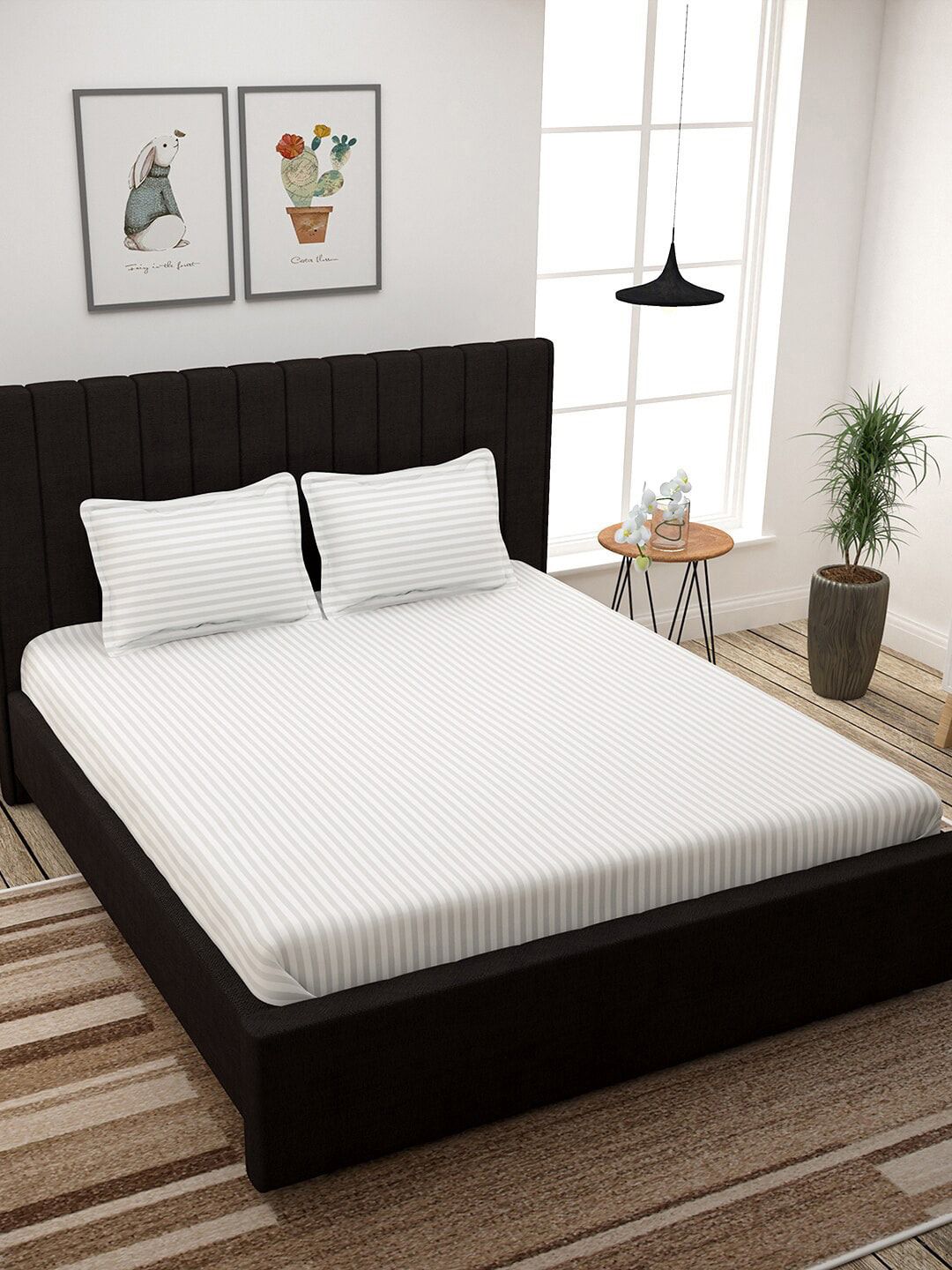 Ariana Unisex White Bedsheets Price in India
