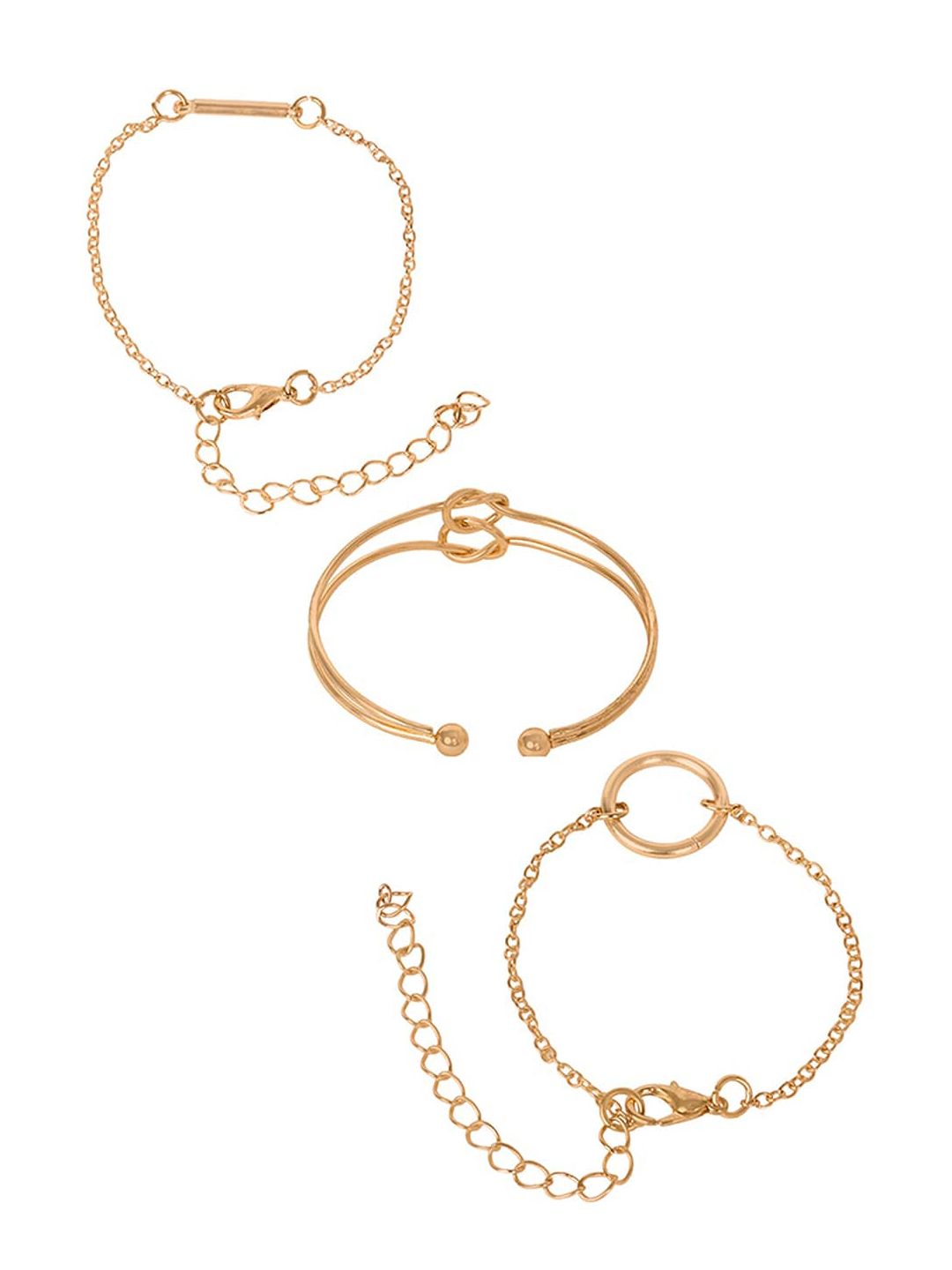 FabAlley Women Set of 3 Gold-Plated Bracelets Price in India