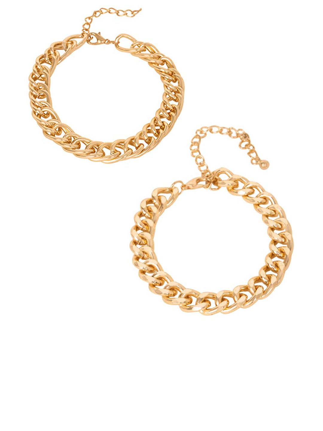 FabAlley Women Set of 2 Gold-Plated Link Bracelets Price in India