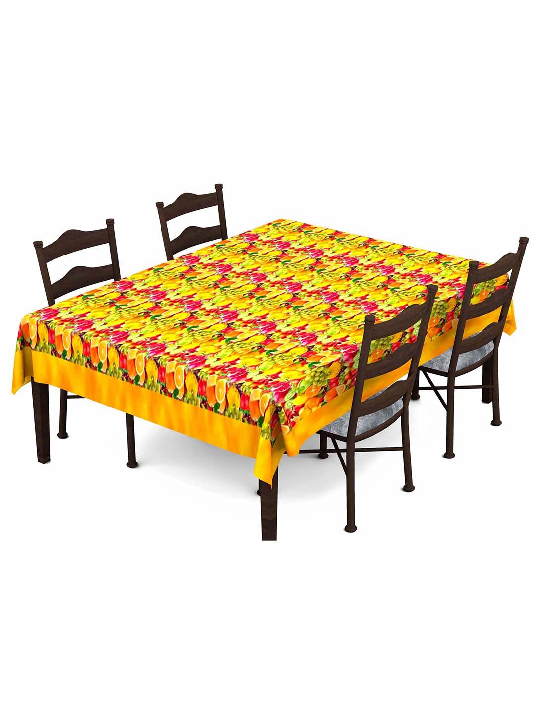 Lushomes Yellow Digital Printed 6 Seater Table Cover Price in India
