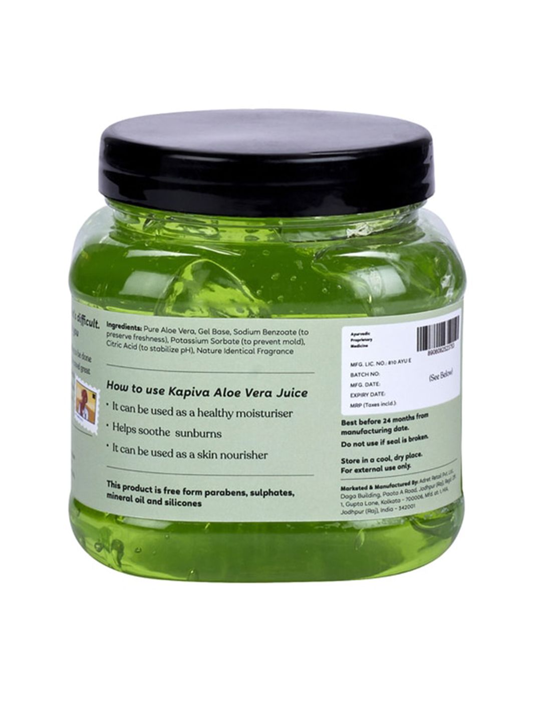 Buy Kapiva Pure Aloe Vera Hydrating Gel for Face & Hair - 500 g - Serum and  Gel for Unisex 18804060 | Myntra