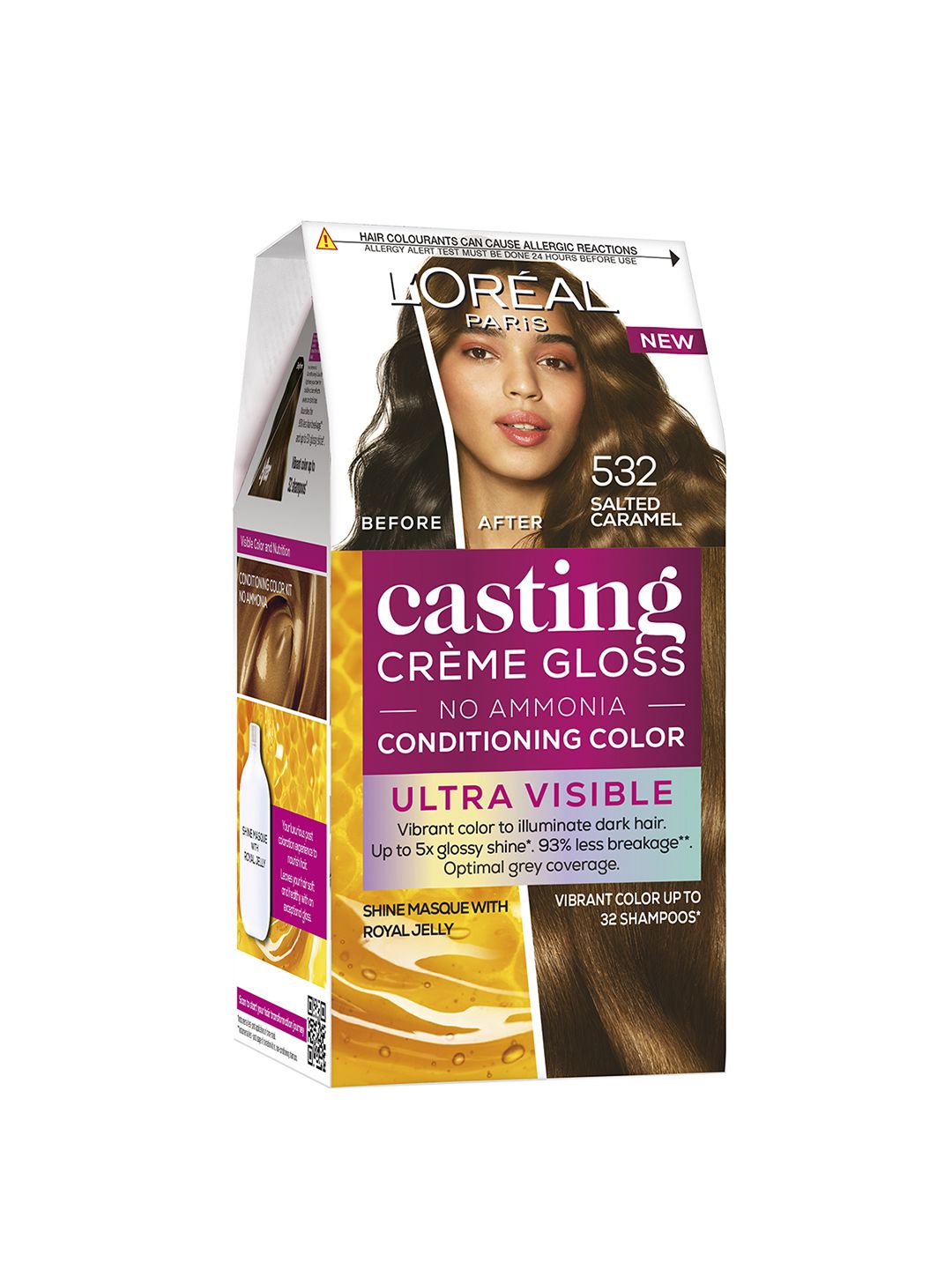 LOreal Paris Casting Creme Gloss Ultra Visible Hair Color - Salted Caramel 532 Price in India