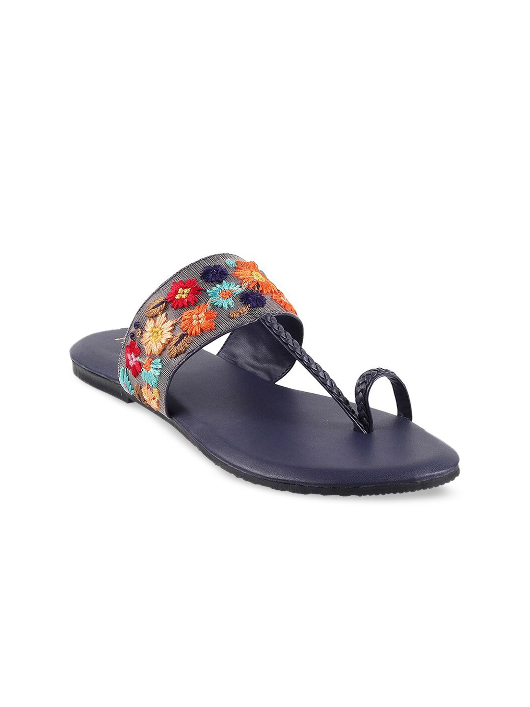 Metro Women Blue One Toe Flats Price in India