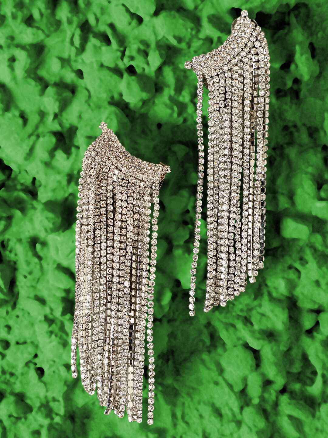 AQUASTREET Silver-Toned Contemporary Drop Earrings Price in India