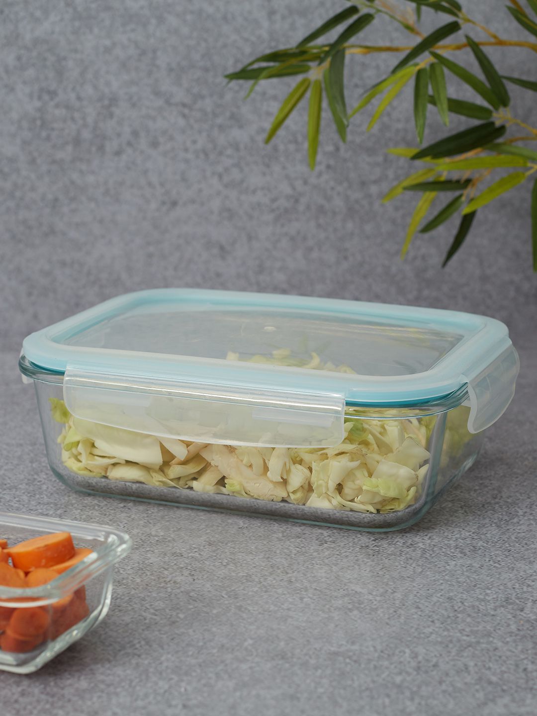 HomeTown Transparent Glass Rectangle Container With PP Lid Price in India