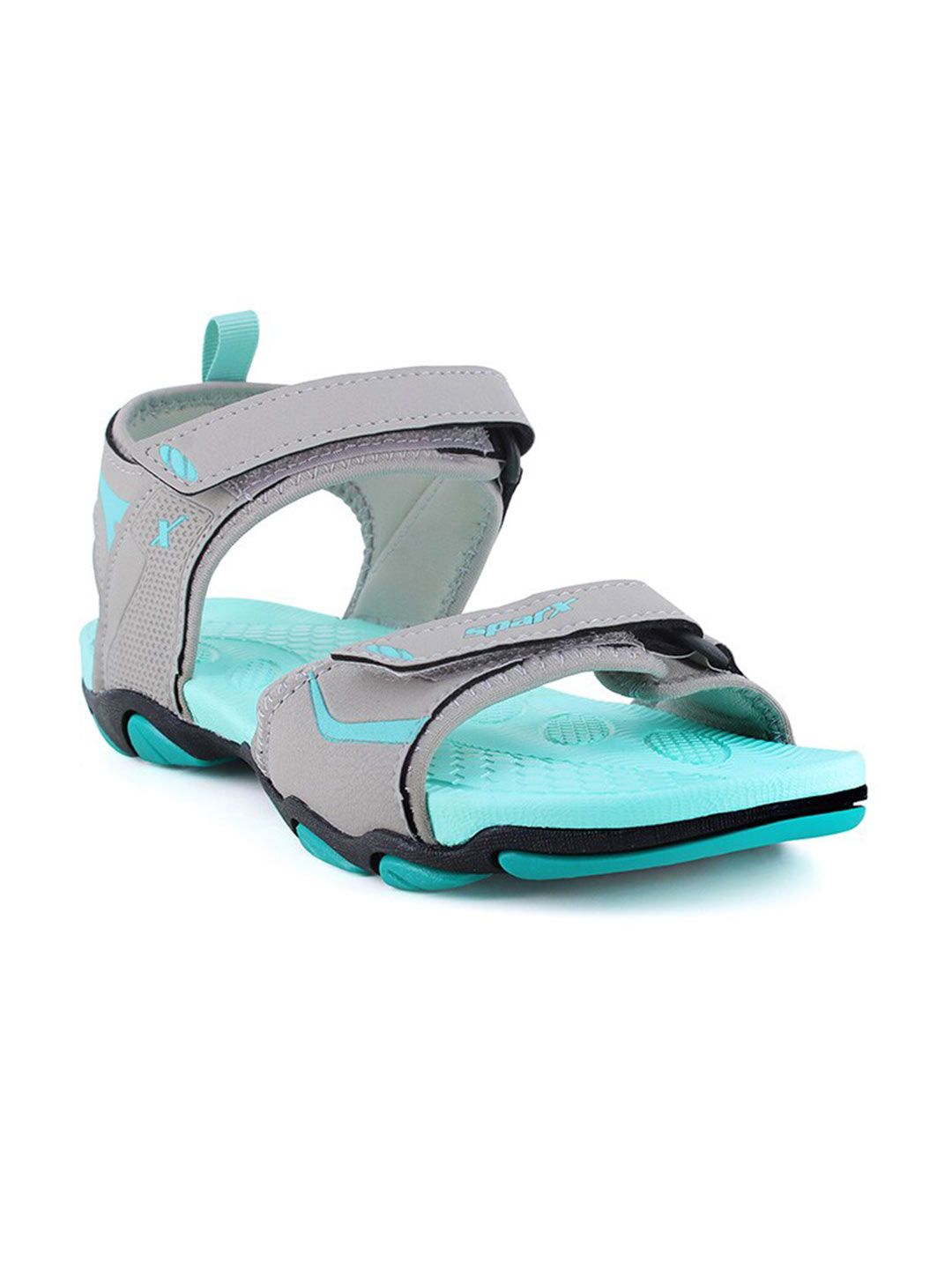 Sparx Women Grey & Sea Green Sports Sandals Price in India