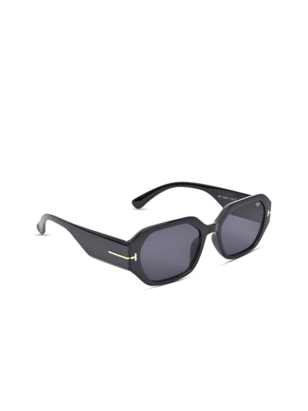 Voyage Unisex Black Lens & Black Rectangle Sunglasses with UV Protected Lens Price in India