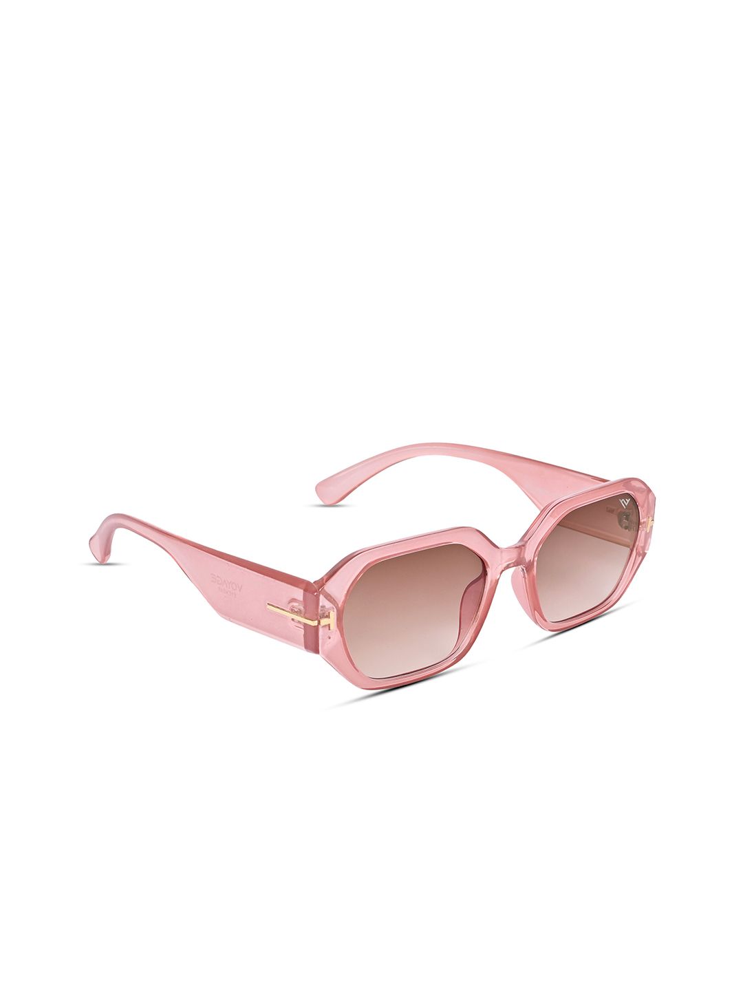 Voyage Unisex Brown Lens & Pink Rectangle Sunglasses with UV Protected Lens Price in India