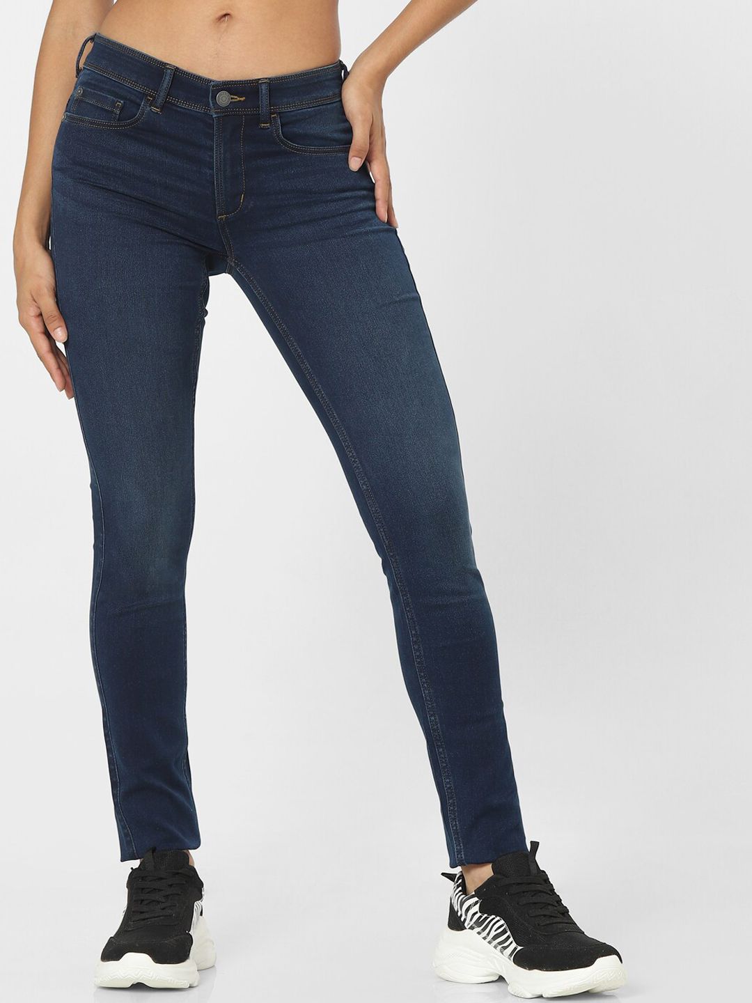 ONLY Women Blue Skinny Fit Light Fade Jeans Price in India