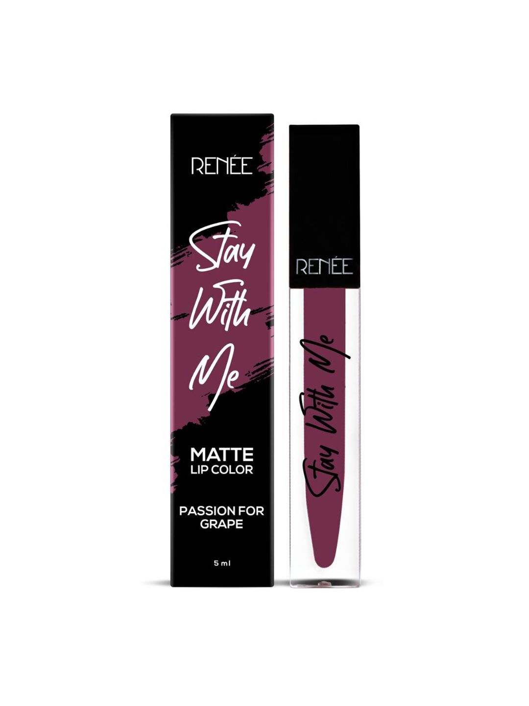 Renee Purple Lipstick Stay With Me Matte Lip Color - Passion For Grape, 5ml Price in India