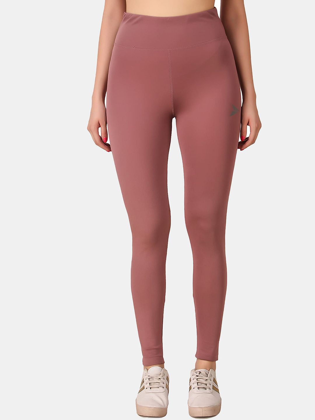 FITINC Women Pink Solid Tights Price in India