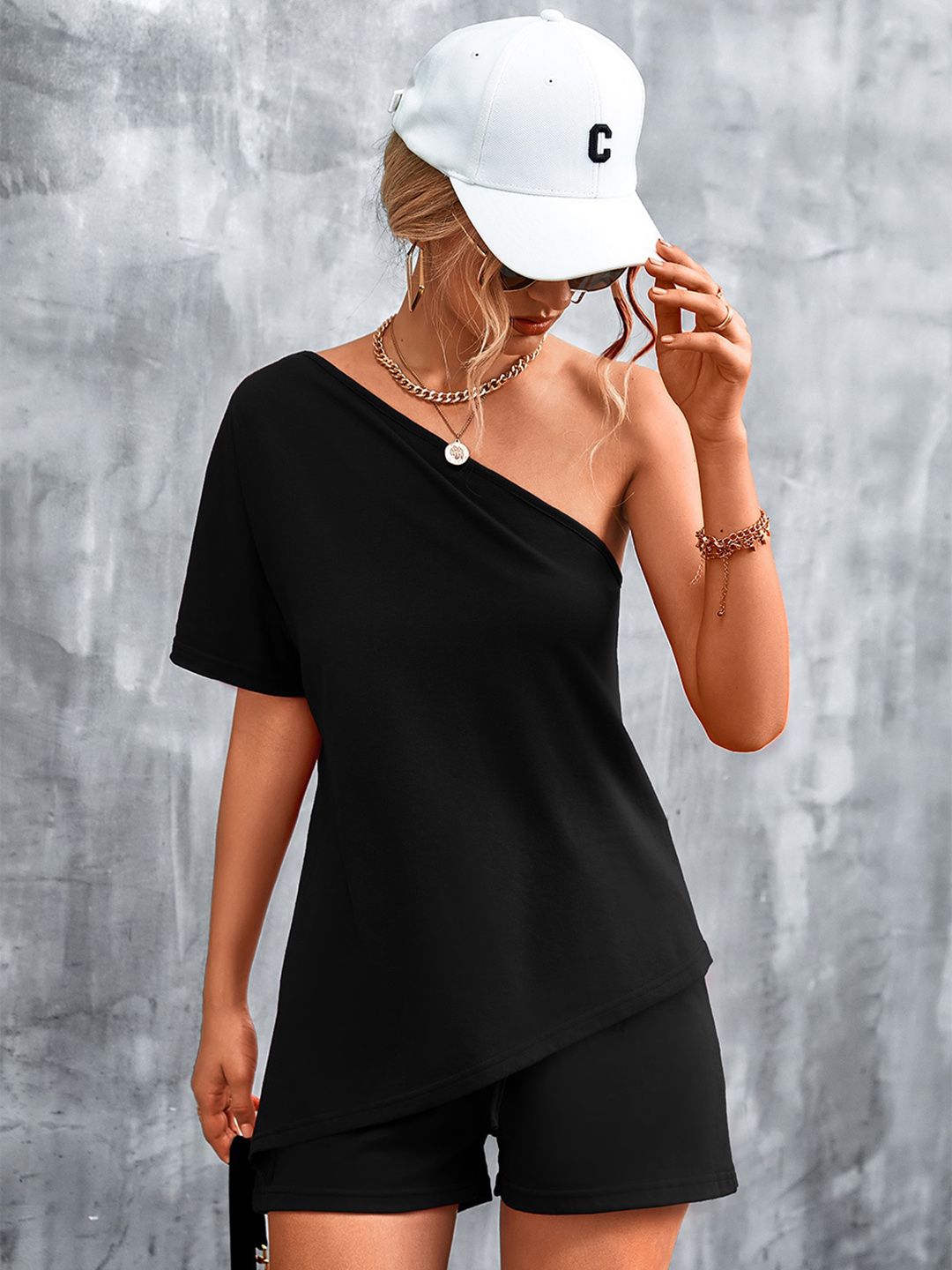 BoStreet Women Black Solid Top with Shorts