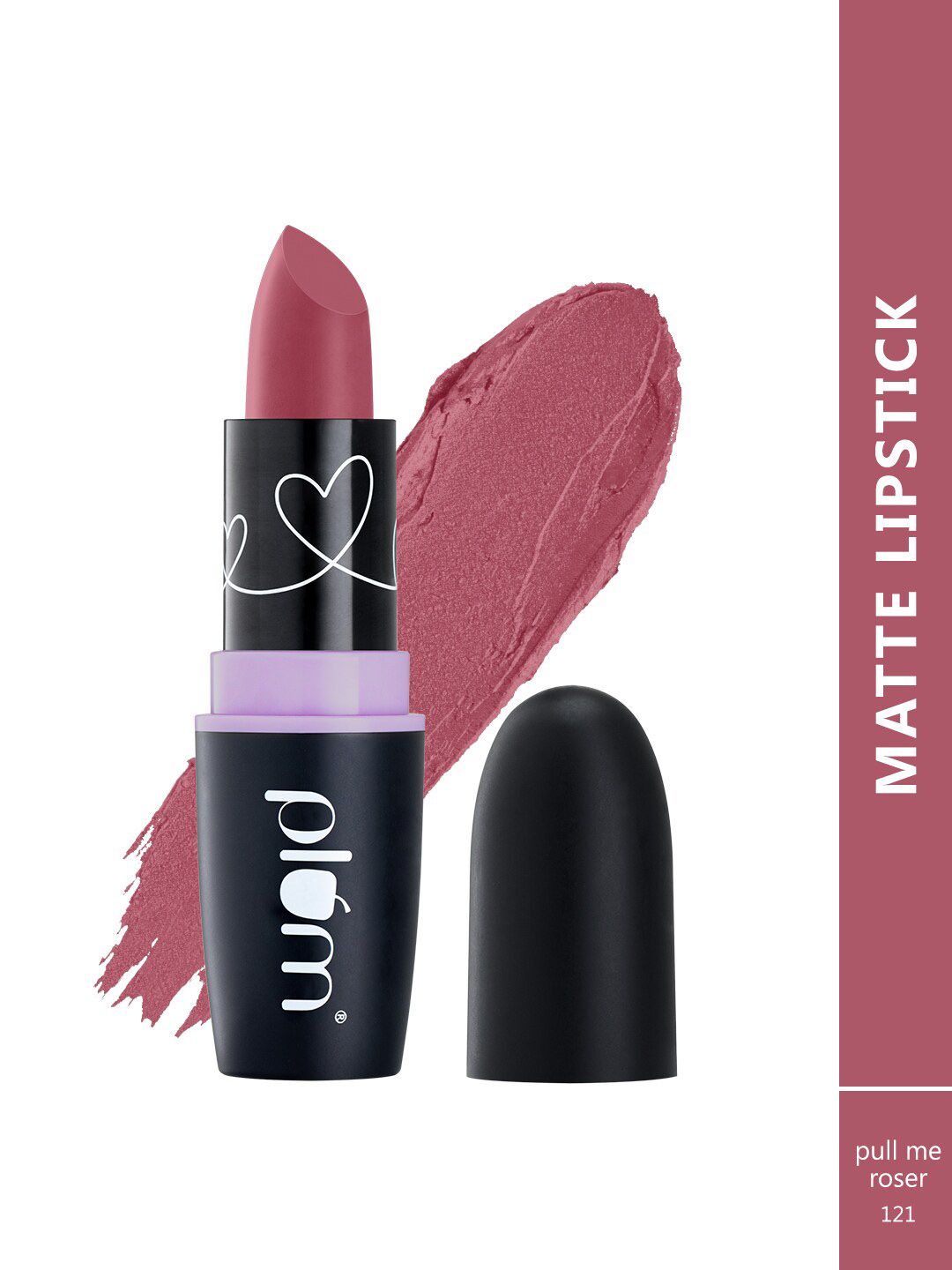 Plum Matterrific Highly Pigmented Non-Drying Vegan Lipstick with Vit E- Pull Me Roser 121