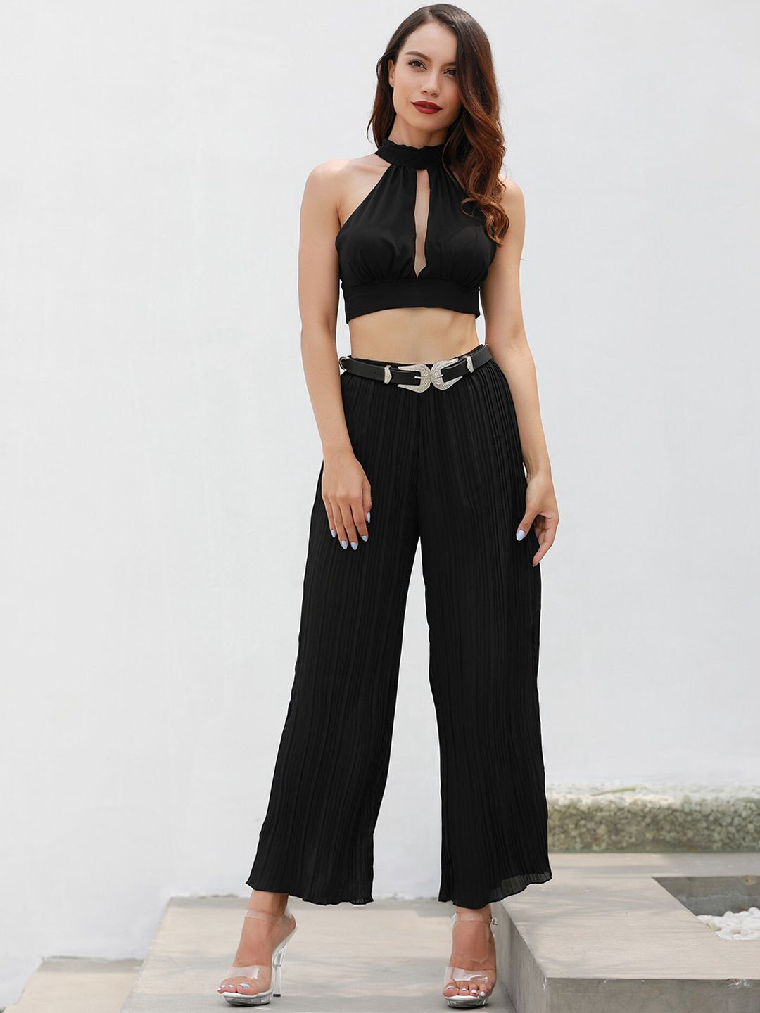 BoStreet Women Black Loose Fit Trousers Price in India