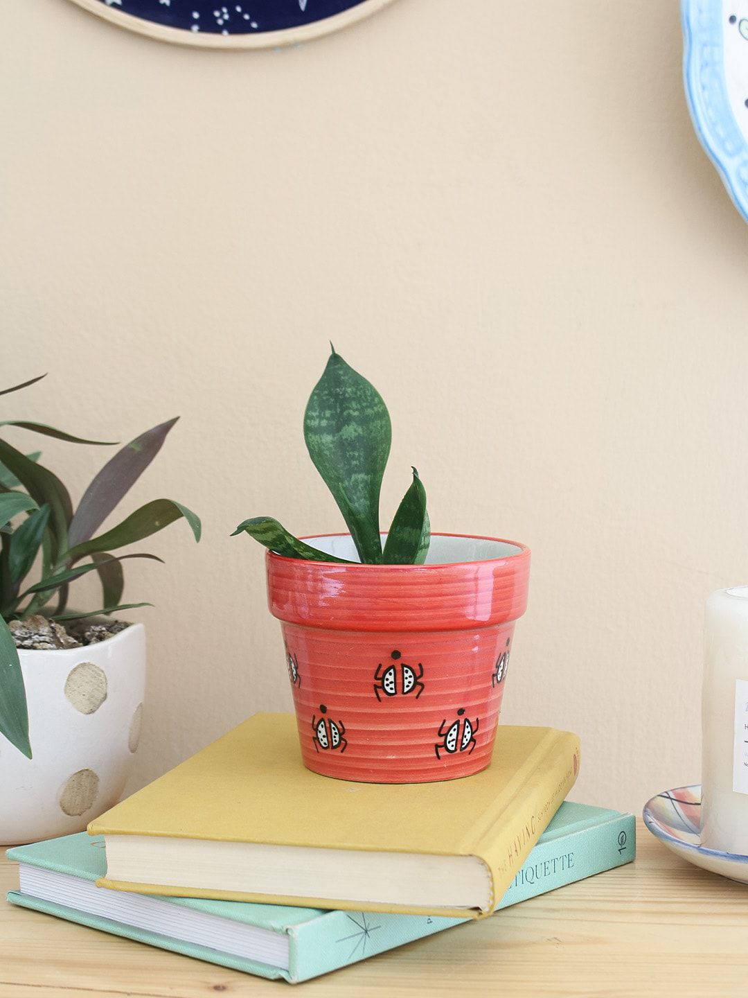 The Wishing Chair Red Lady Bug Handprinted Planters Price in India