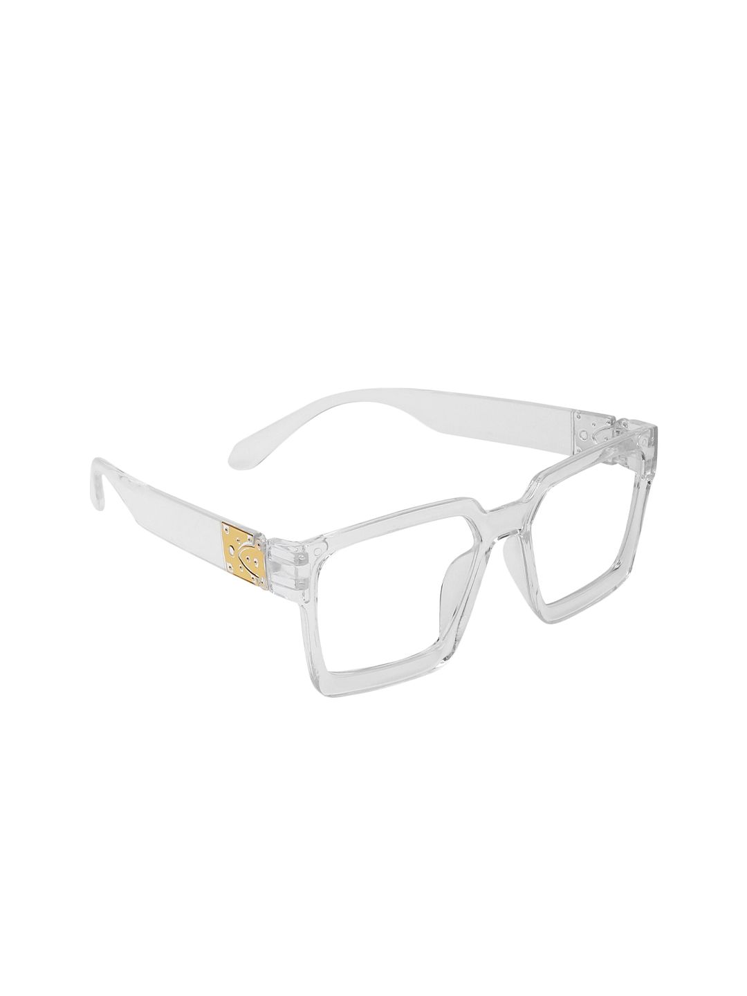 ALIGATORR Unisex Clear Lens & White Rectangle Sunglasses with UV Protected Lens Price in India