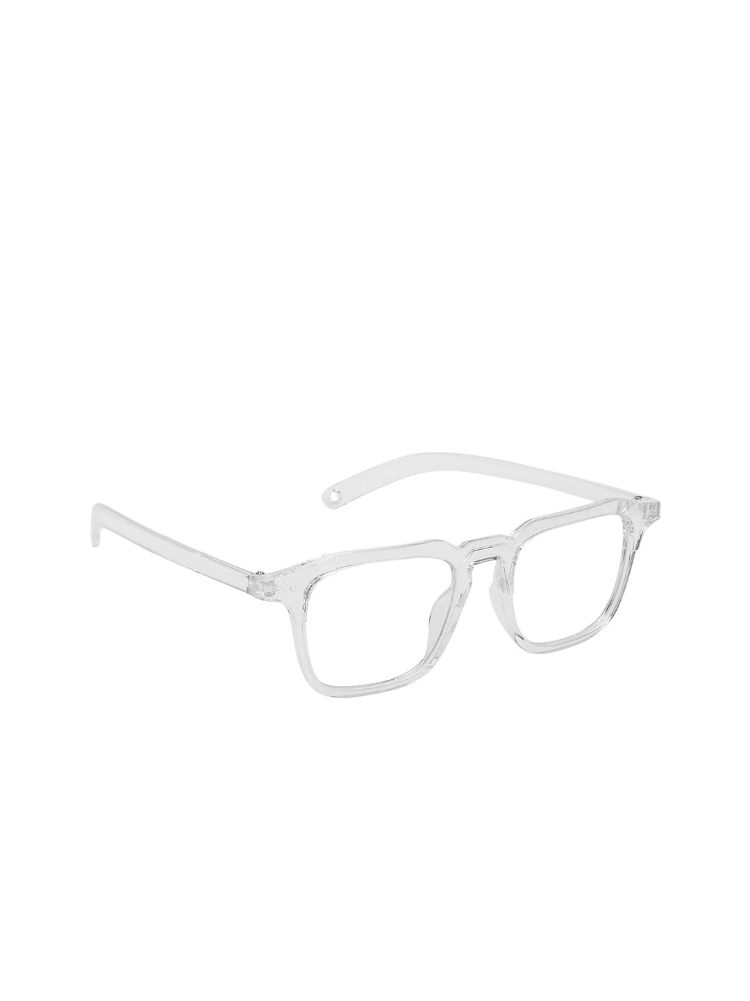 ALIGATORR Unisex Clear Lens & White Rectangle Sunglasses with UV Protected Lens Price in India