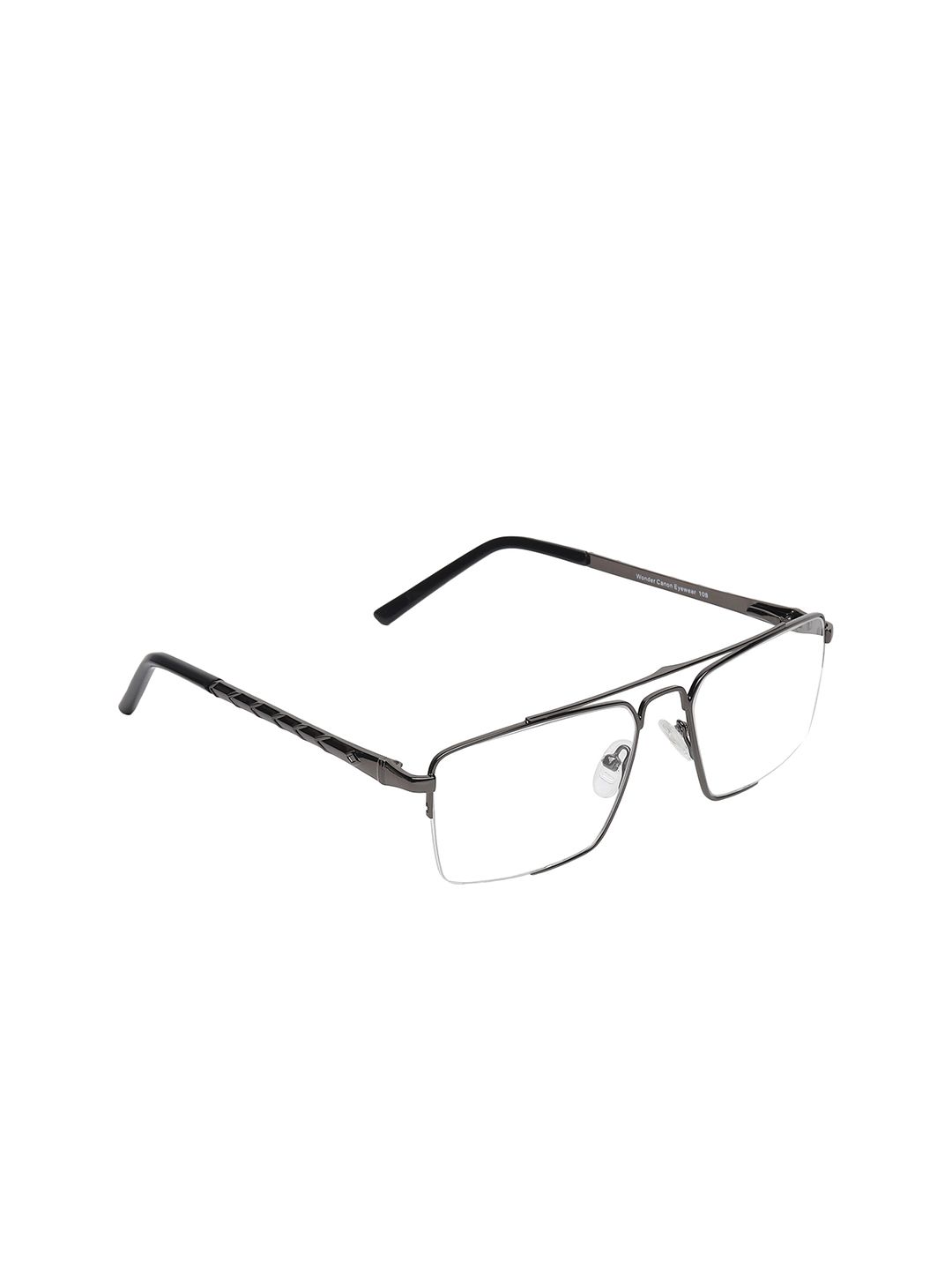 ALIGATORR Unisex Clear Lens & Black Aviator Sunglasses with UV Protected Lens Price in India