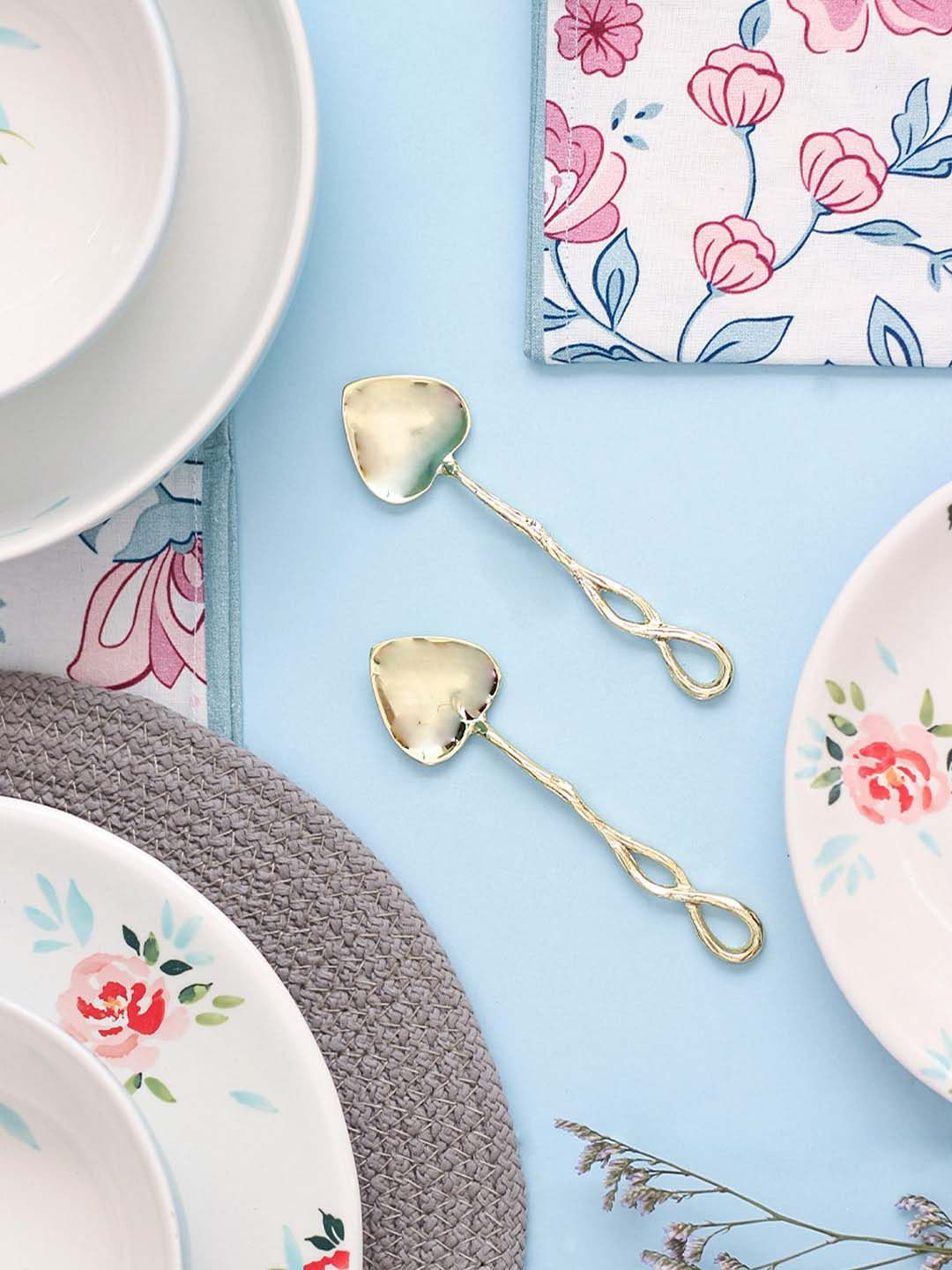The Wishing Chair Set Of 6 Gold-Toned Solid Dessert Spoons Price in India