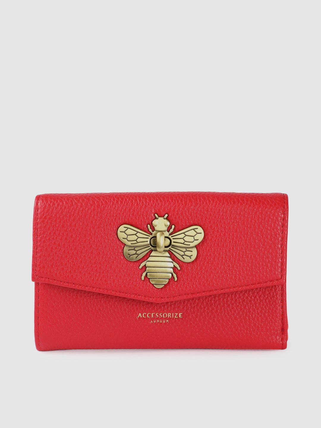 Accessorize Women Red Embellished Three Fold Wallet Price in India