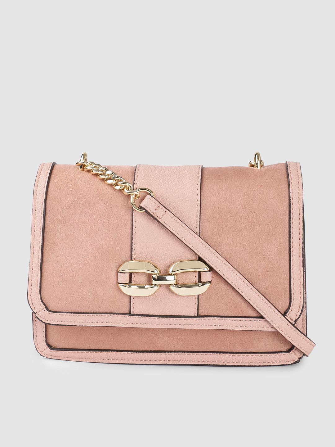 Accessorize Women Pink Solid Structured Sling Bag Price in India