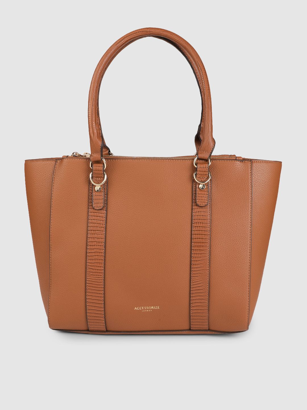 Accessorize Tan Brown Structured Shoulder Bag Price in India