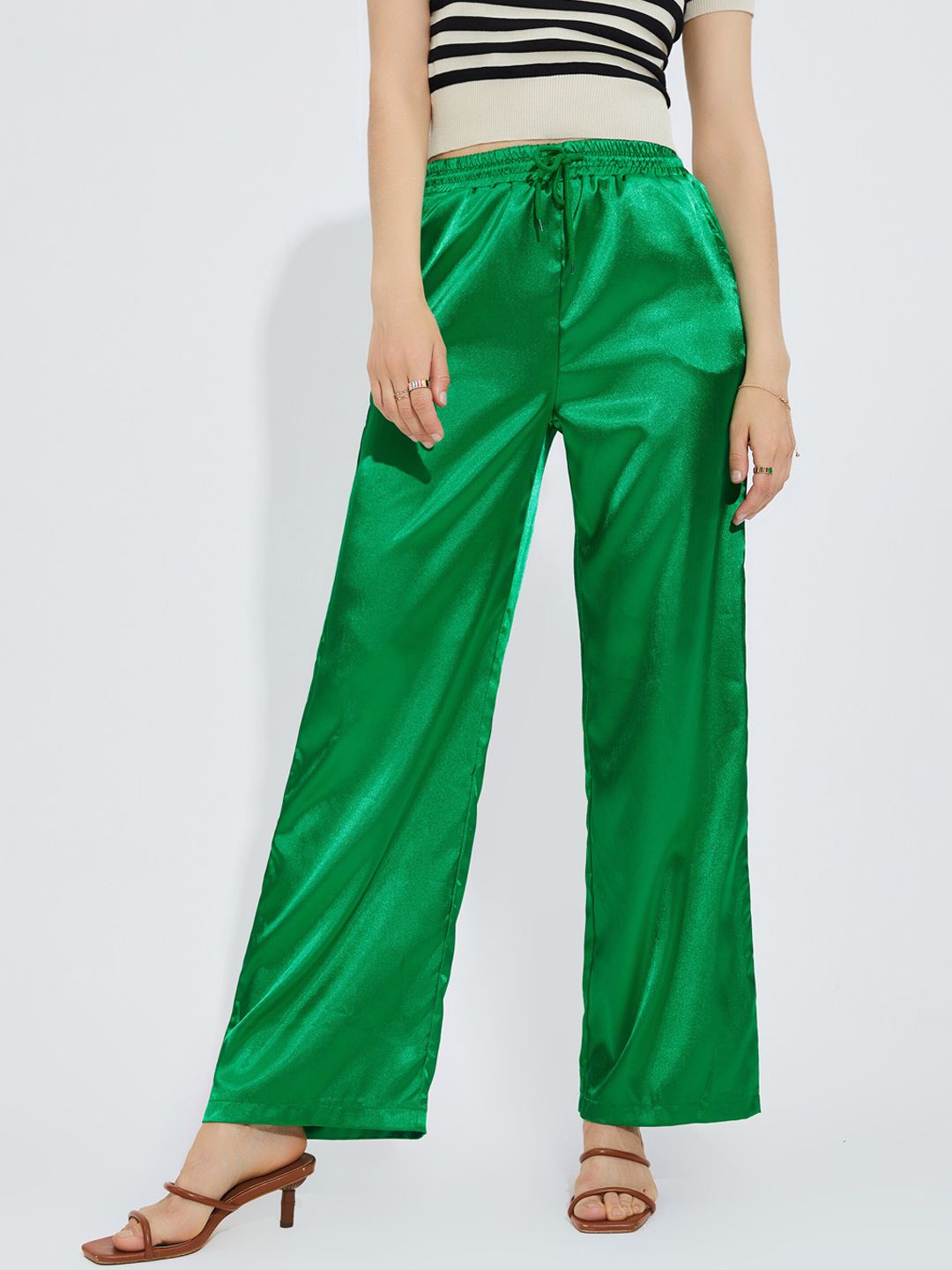 URBANIC Women Green Trousers Price in India