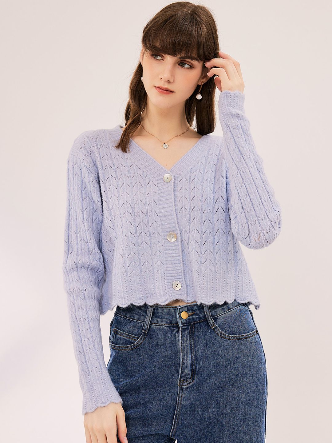 URBANIC Women Blue Cardigan Price in India