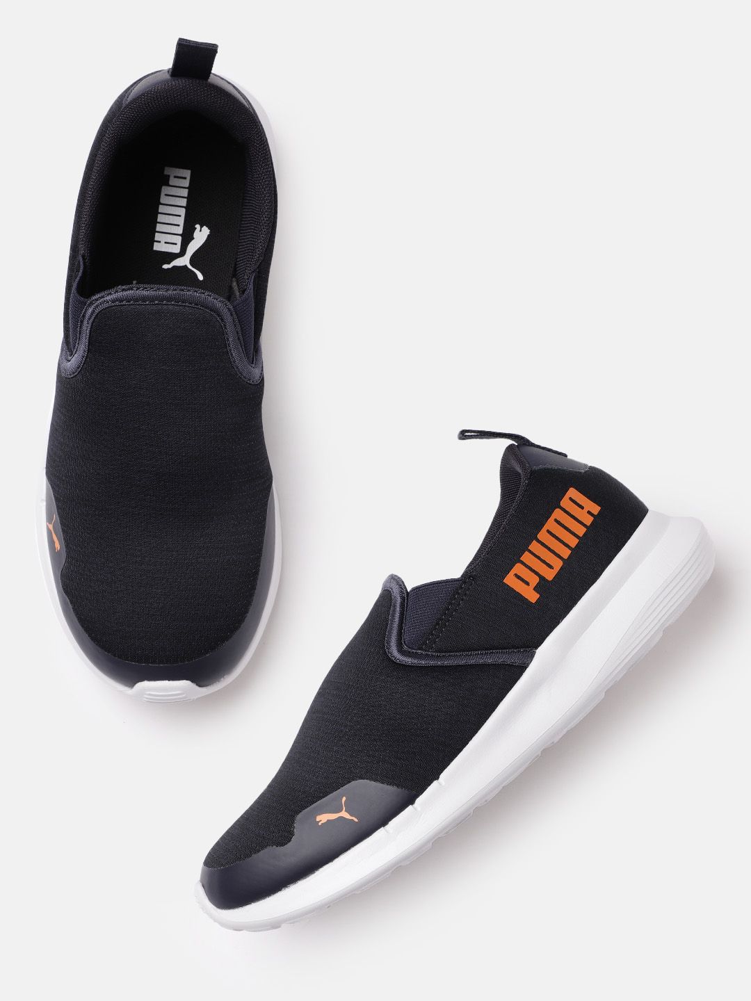 Puma Men Navy Blue Solid Turf Slip-On Regular Running Shoes