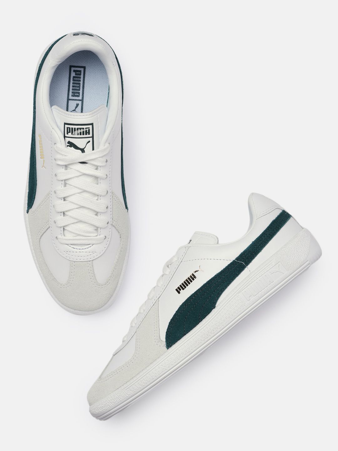 Puma Unisex White Army Trainer Leather Sneakers Price in India