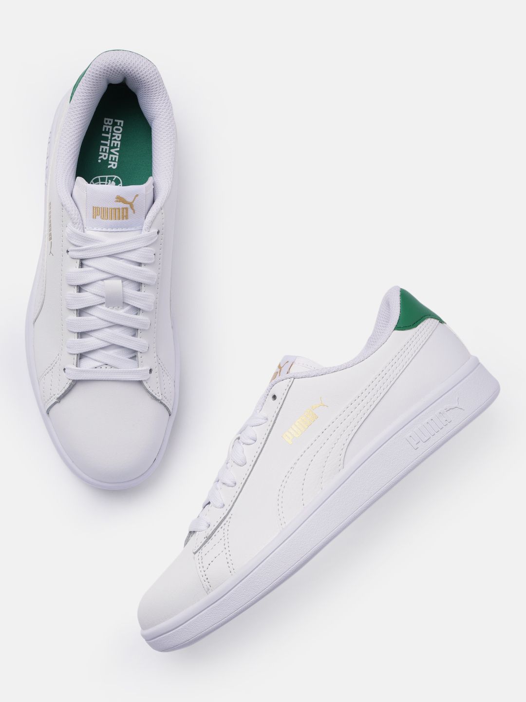 Puma Unisex White Smash v2 Leather Sneakers Price in India