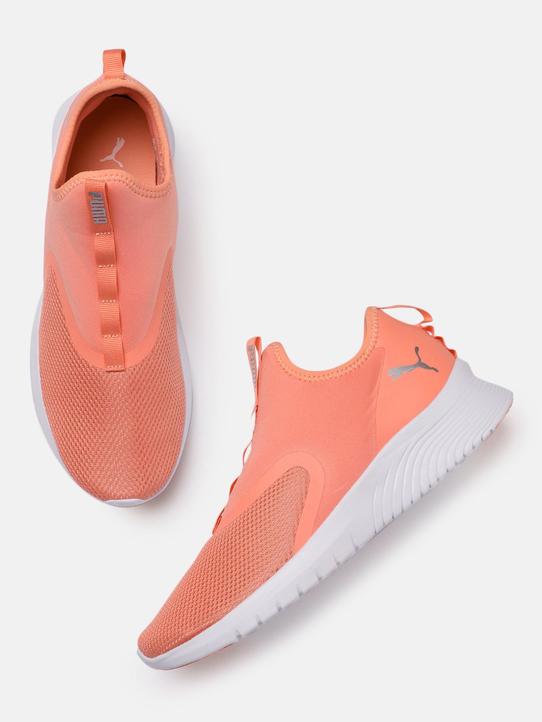 Puma Women Coral Pink Solid Remedie Slip-On Regular Training Or Gym Shoes Price in India