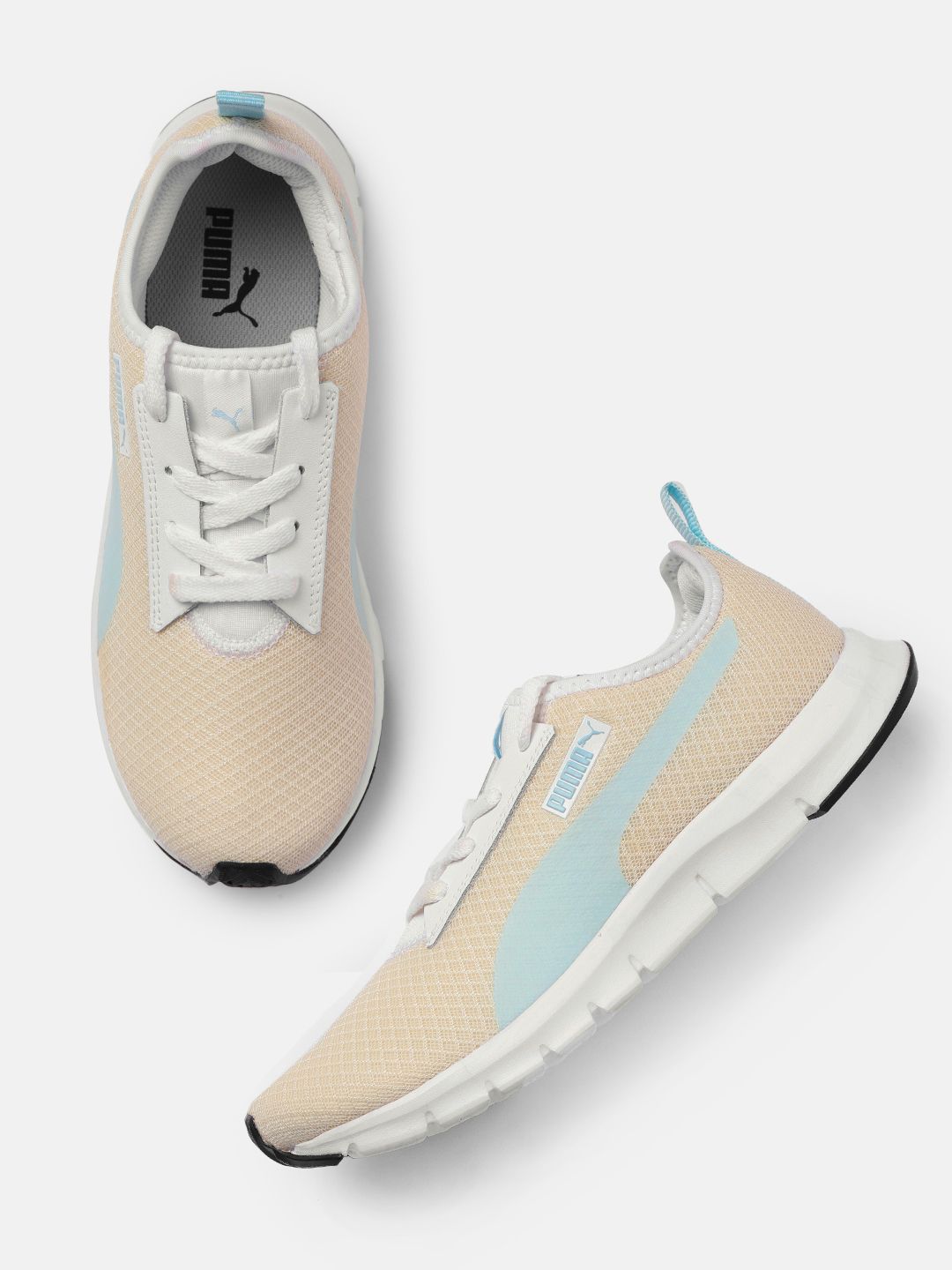 Puma Women Beige & White Reflex Sneakers Price in India