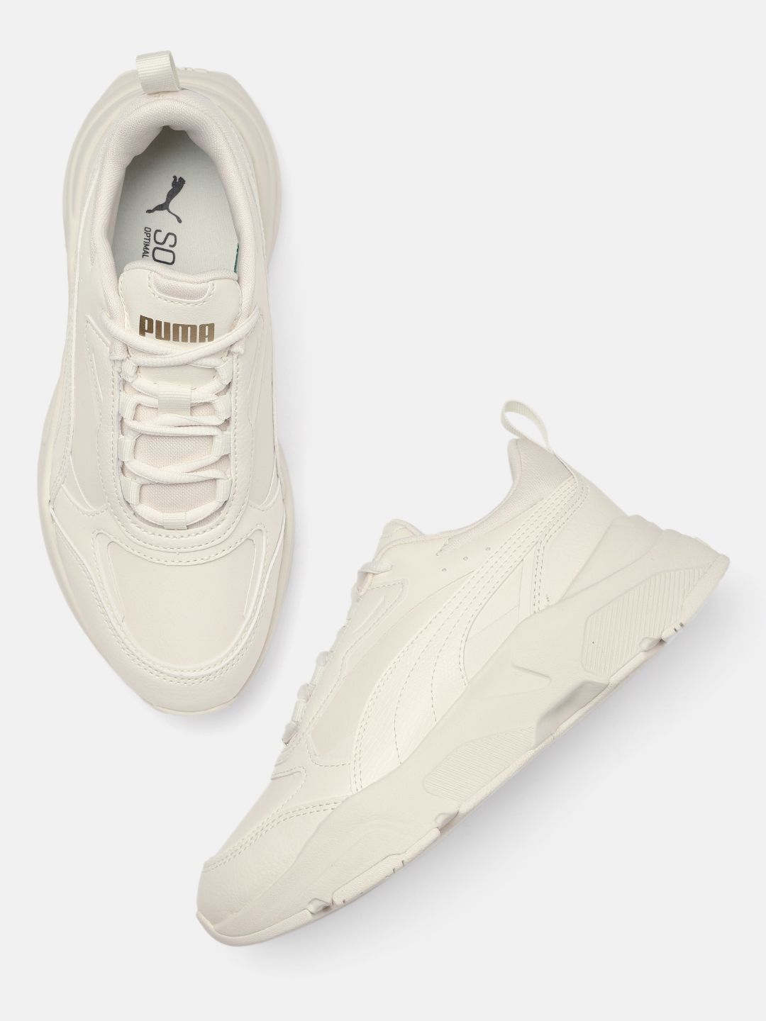 Puma Women Off White Textured Sneakers Price in India