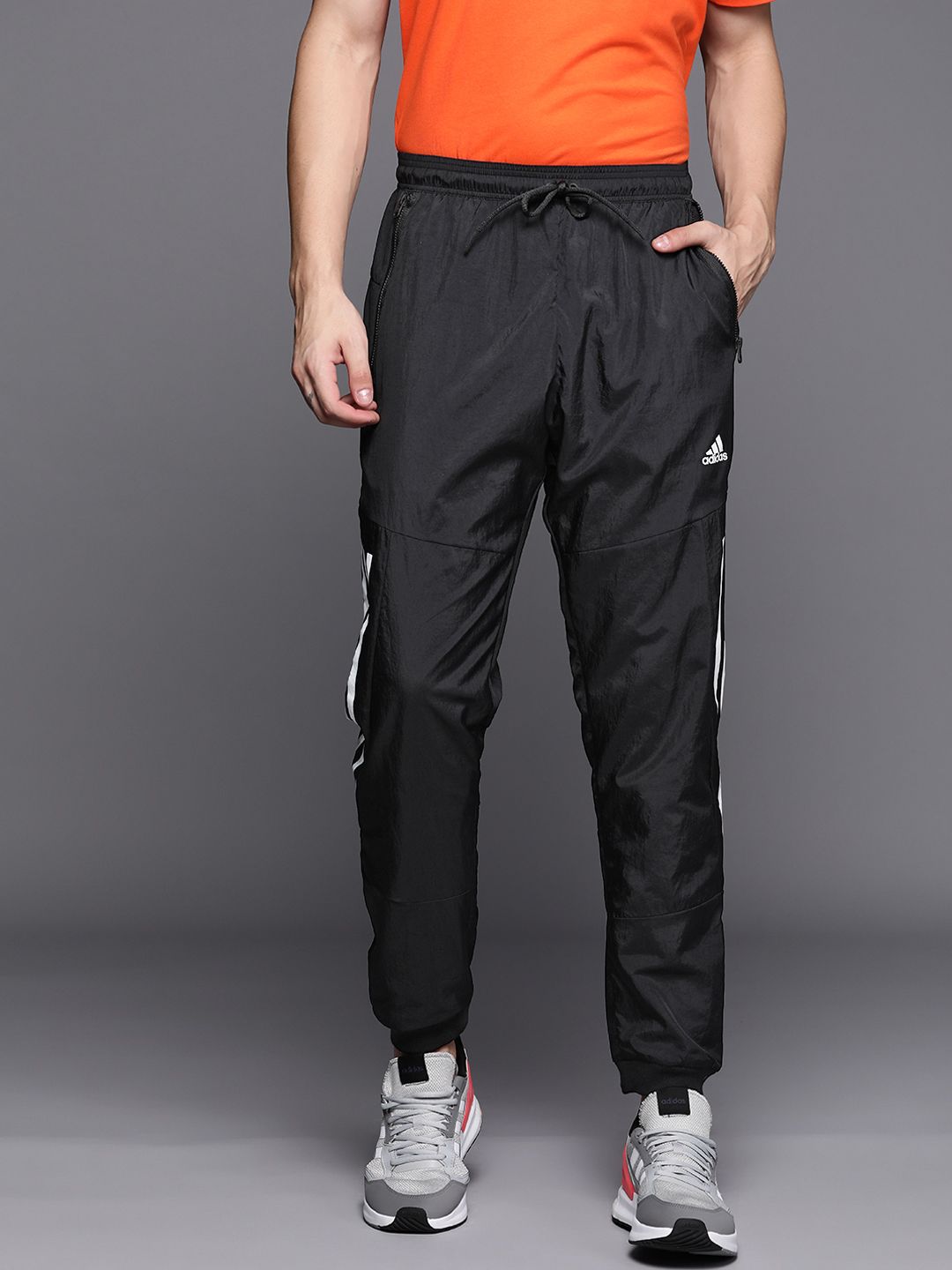 Buy ADIDAS Men Black 3-Stripes Woven Track Pants - Track Pants for