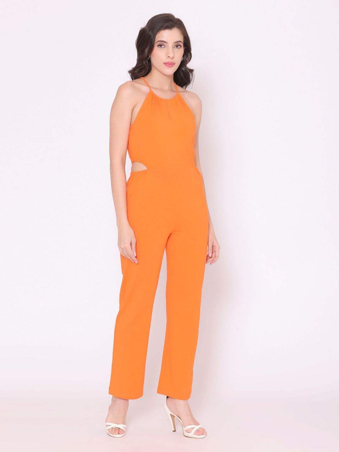 FLAWLESS Orange Culotte Jumpsuit Price in India