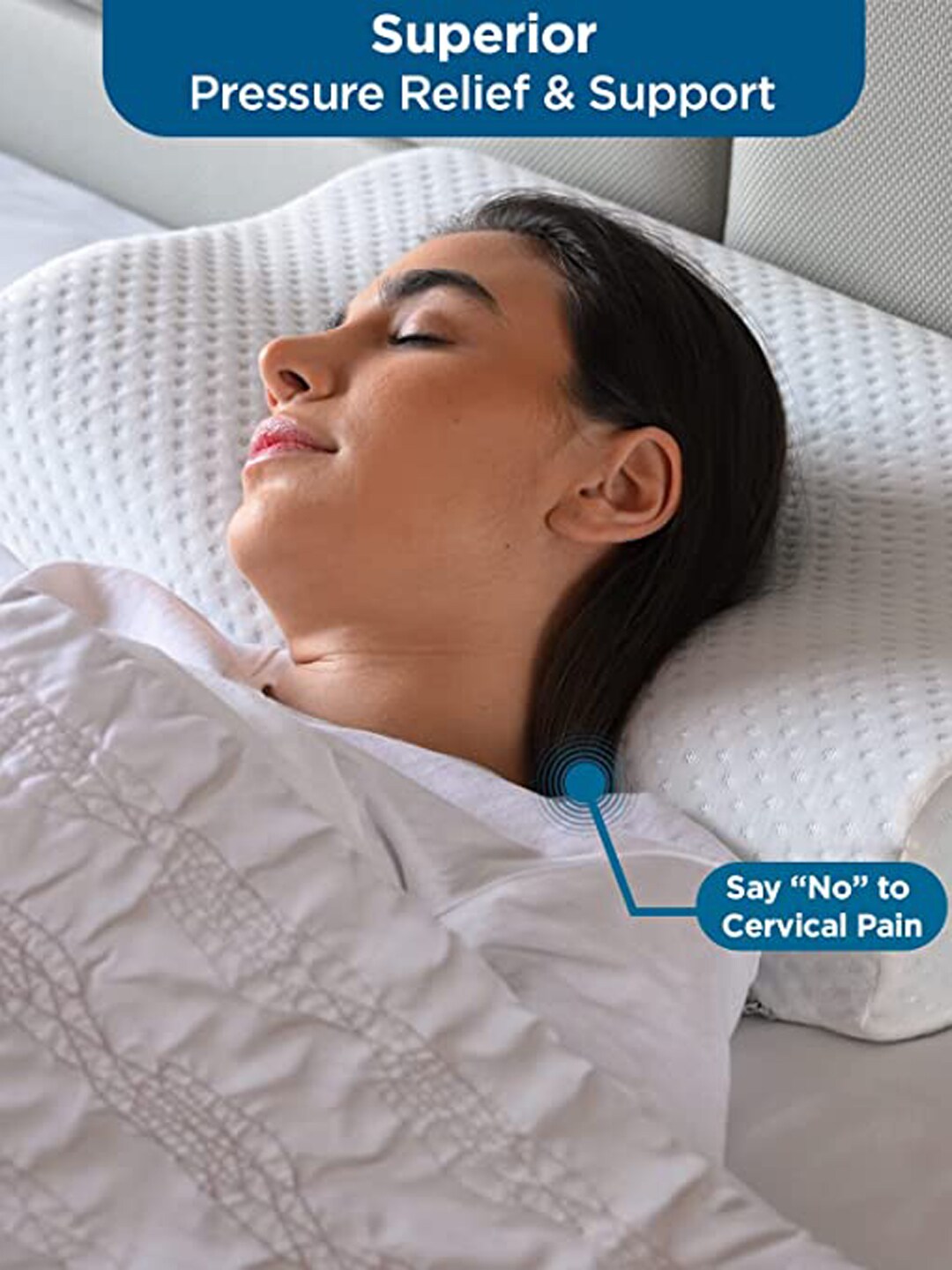 Sleepsia Set of 3 White Memory Foam Soft Bed Pillow Price in India