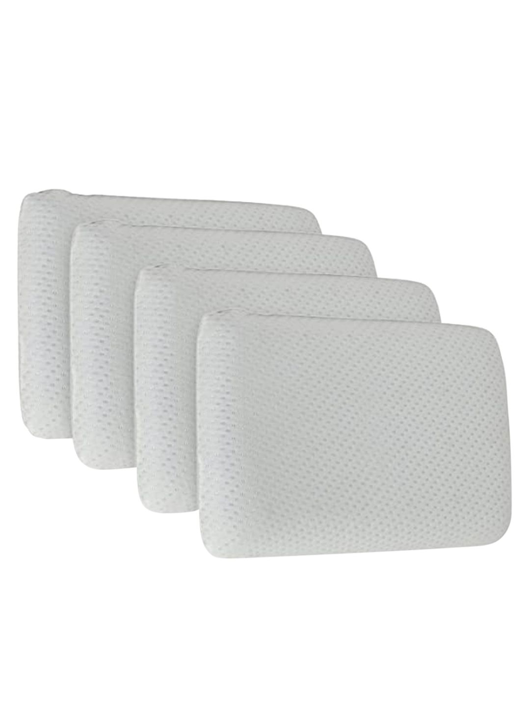 Sleepsia Set of 4 White Solid Memory Foam Soft Bed Pillow Price in India