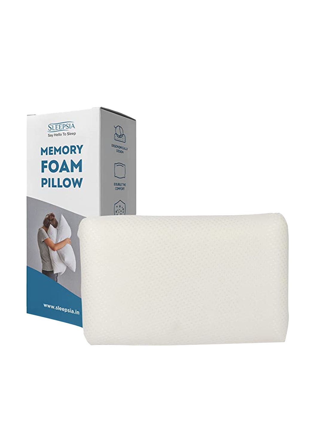 Sleepsia White Solid Memory Foam Sleep Pillows Price in India