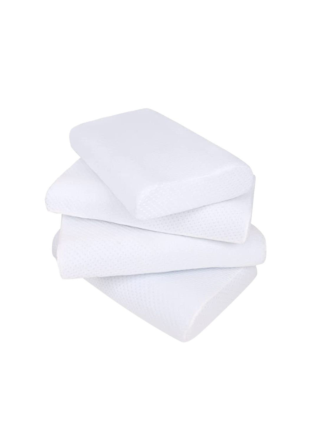 Sleepsia Set Of 4 White Solid Cotton Pillows Price in India